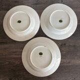 Set of three deep plates Limoges L.S. Floral Belle Époque decoration
