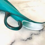 Vase peacock blue peacock blown soufflé