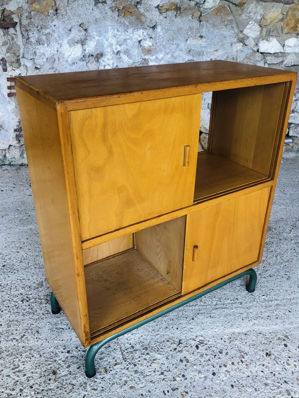 Mid-Century Vintage Storage Cabinet on Metal Legs