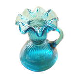 Small blue vase with collar