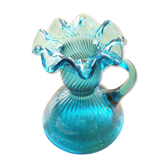 Small blue vase with collar
