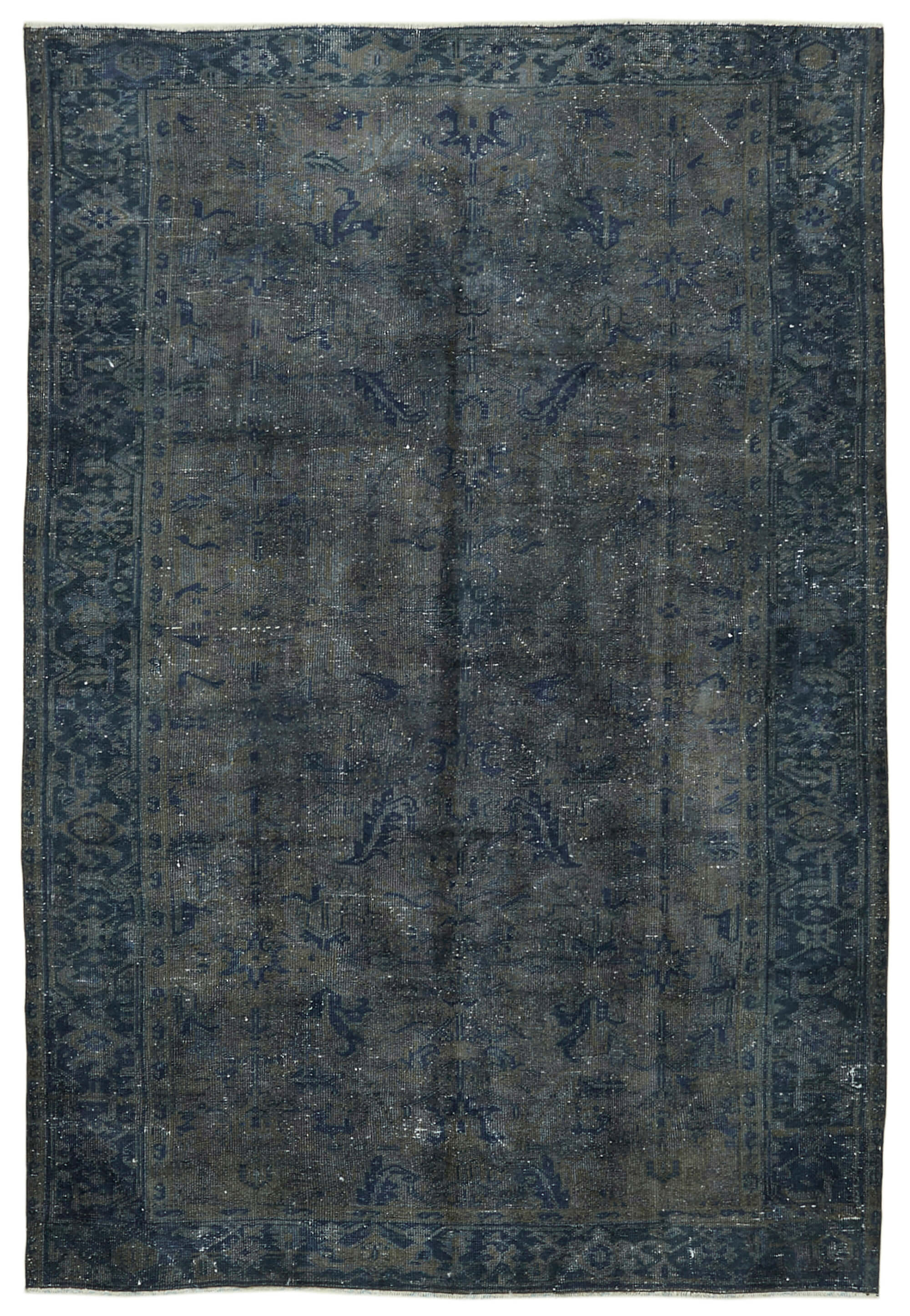 Handmade oriental contemporary 1980s 231 cm x 345 cm grey wool carpet