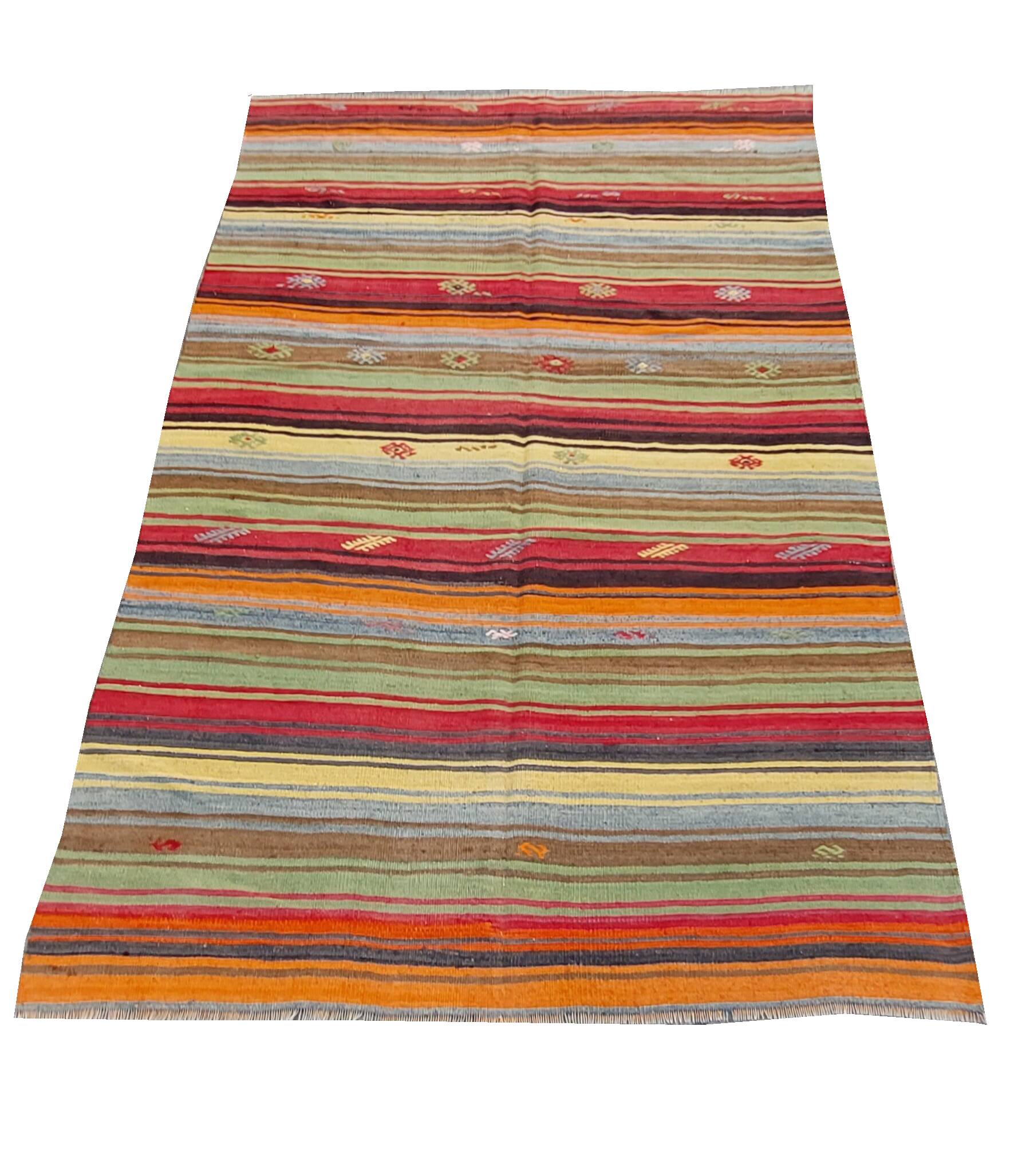 Turkish kilim rug,242x160 cm,myk-1575.