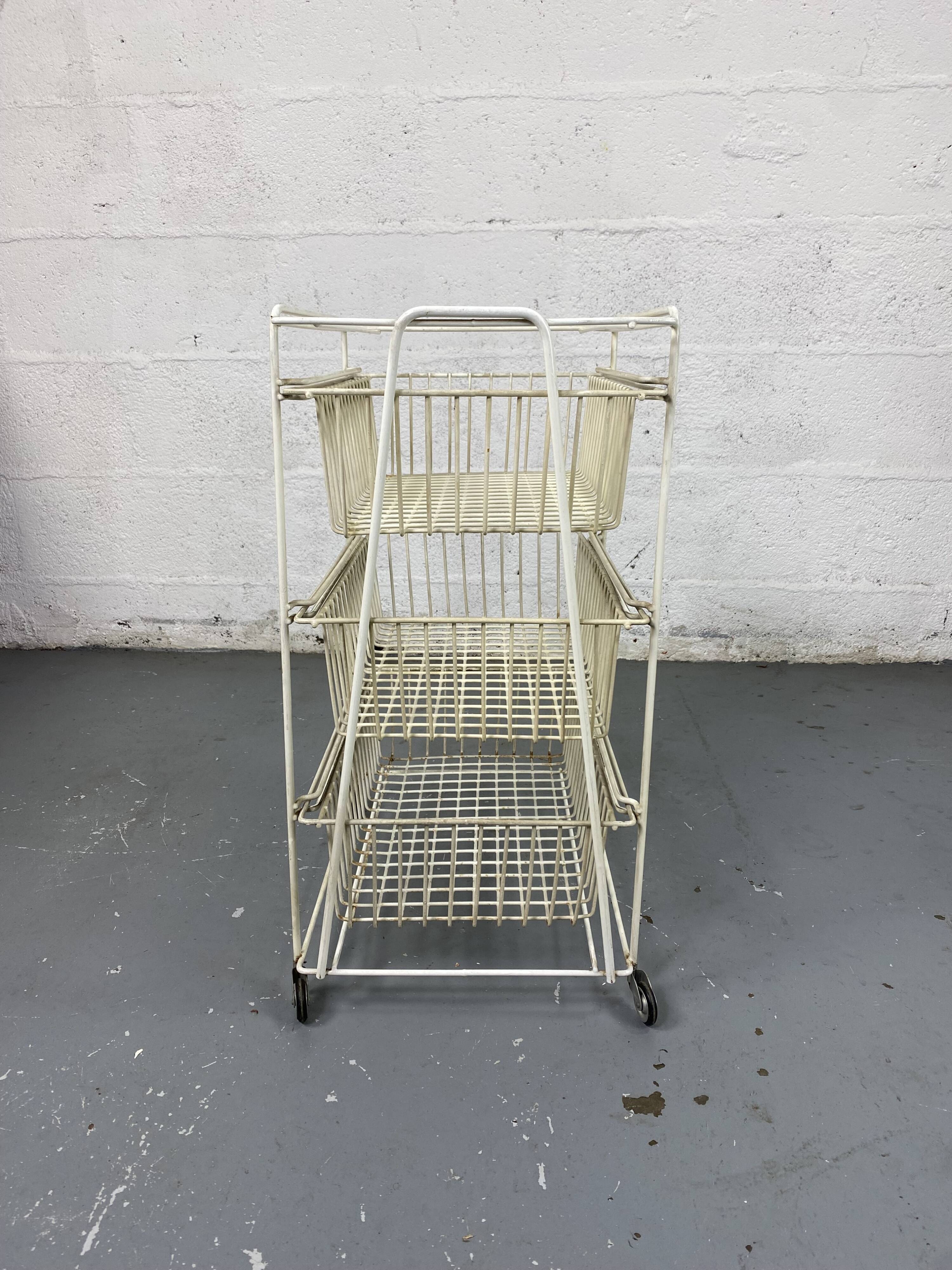 Vintage vegetable locker 3 baskets on wheels