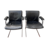 Paire de chaises de bureau en cuir noir par Boss Design
