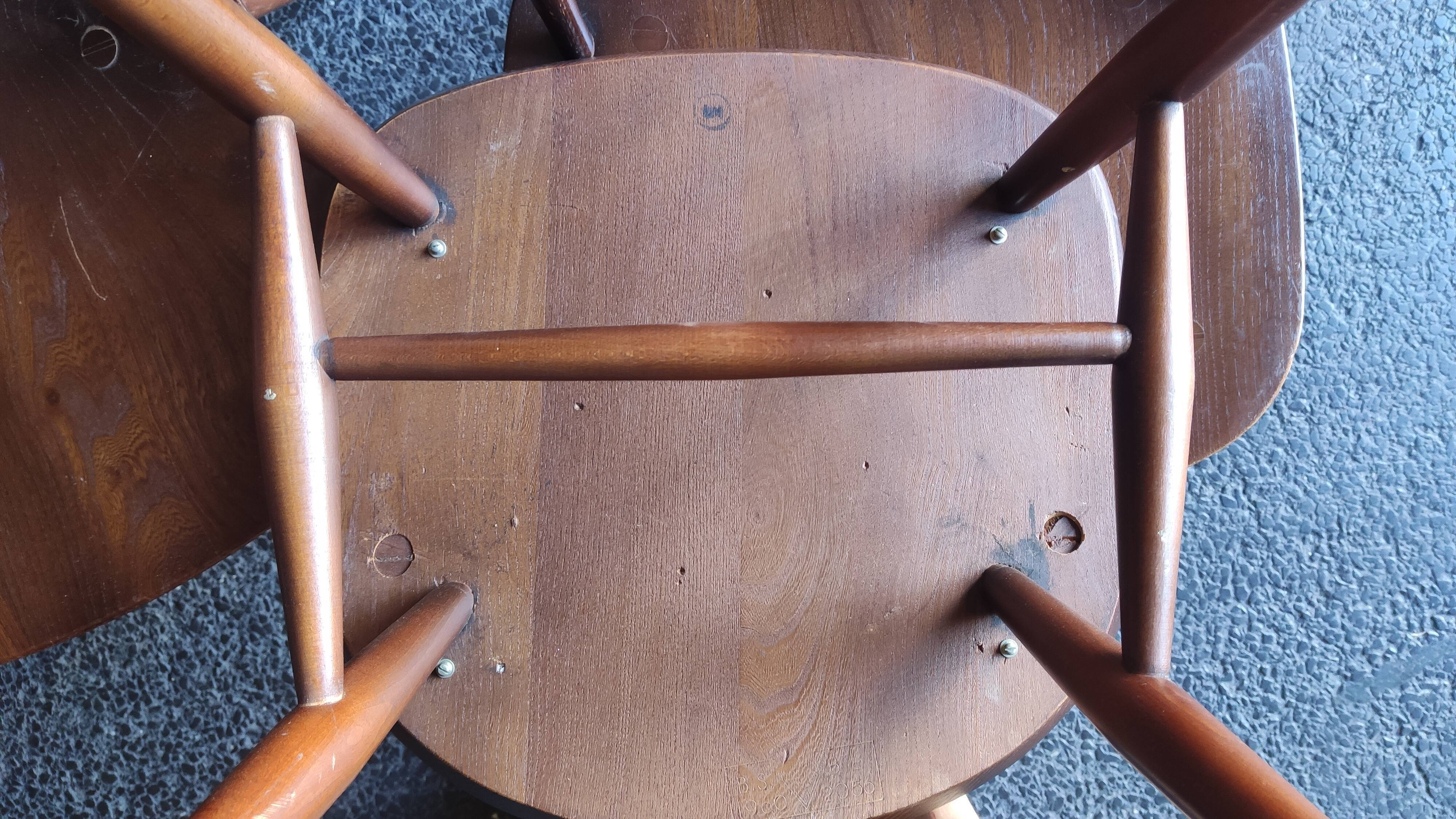 Série de 4 chaises Ercol des années 60
