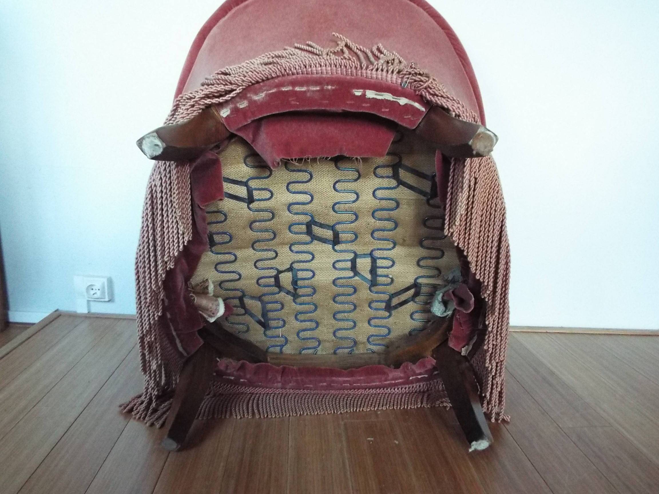 Paire de fauteuils crapaud velours