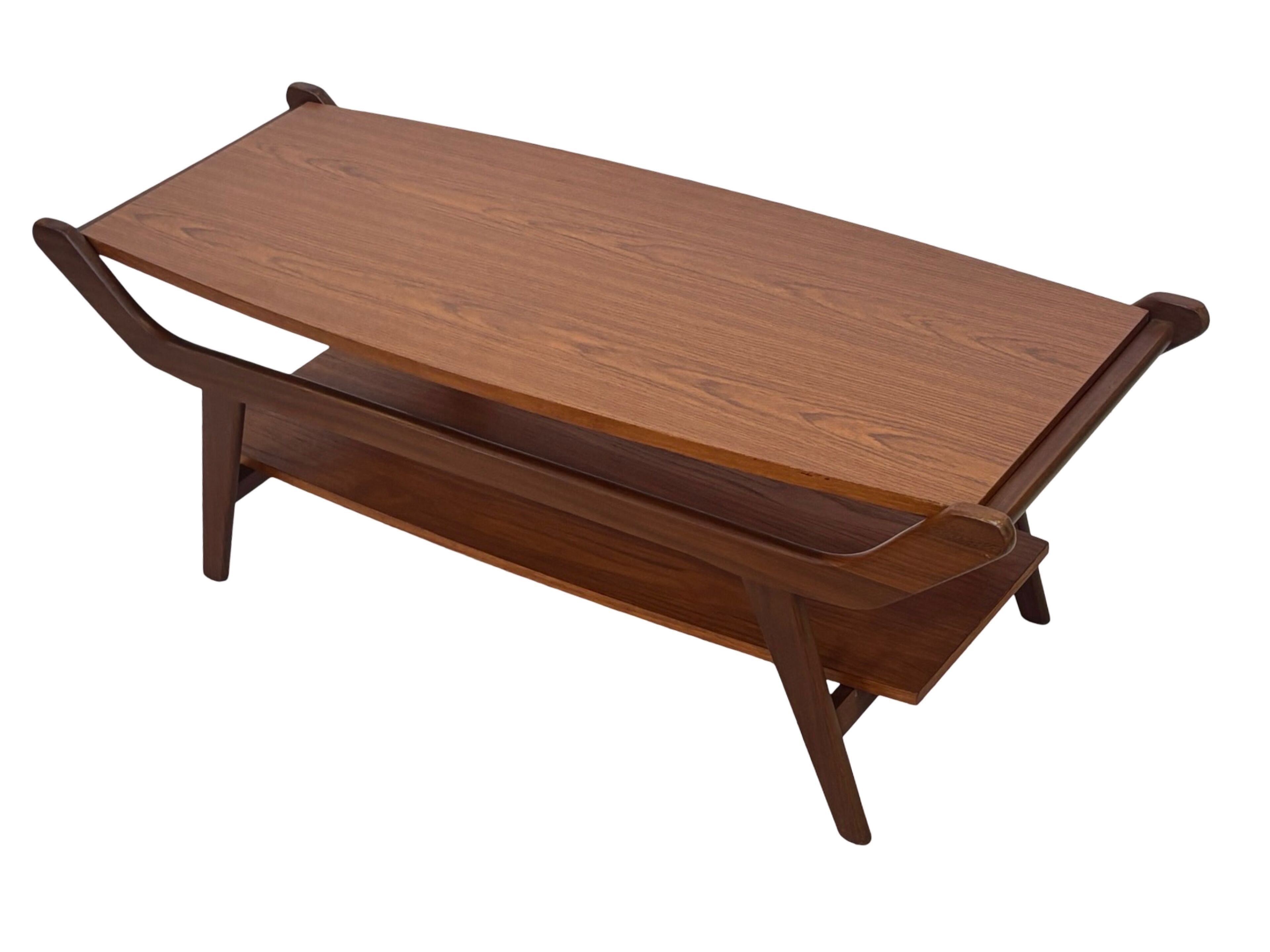Vintage coffee table teak veneer 1960s design
