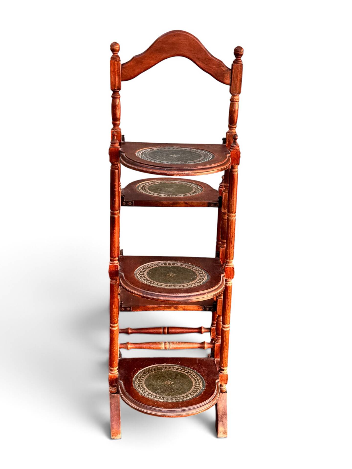 Wood and leather plant stand