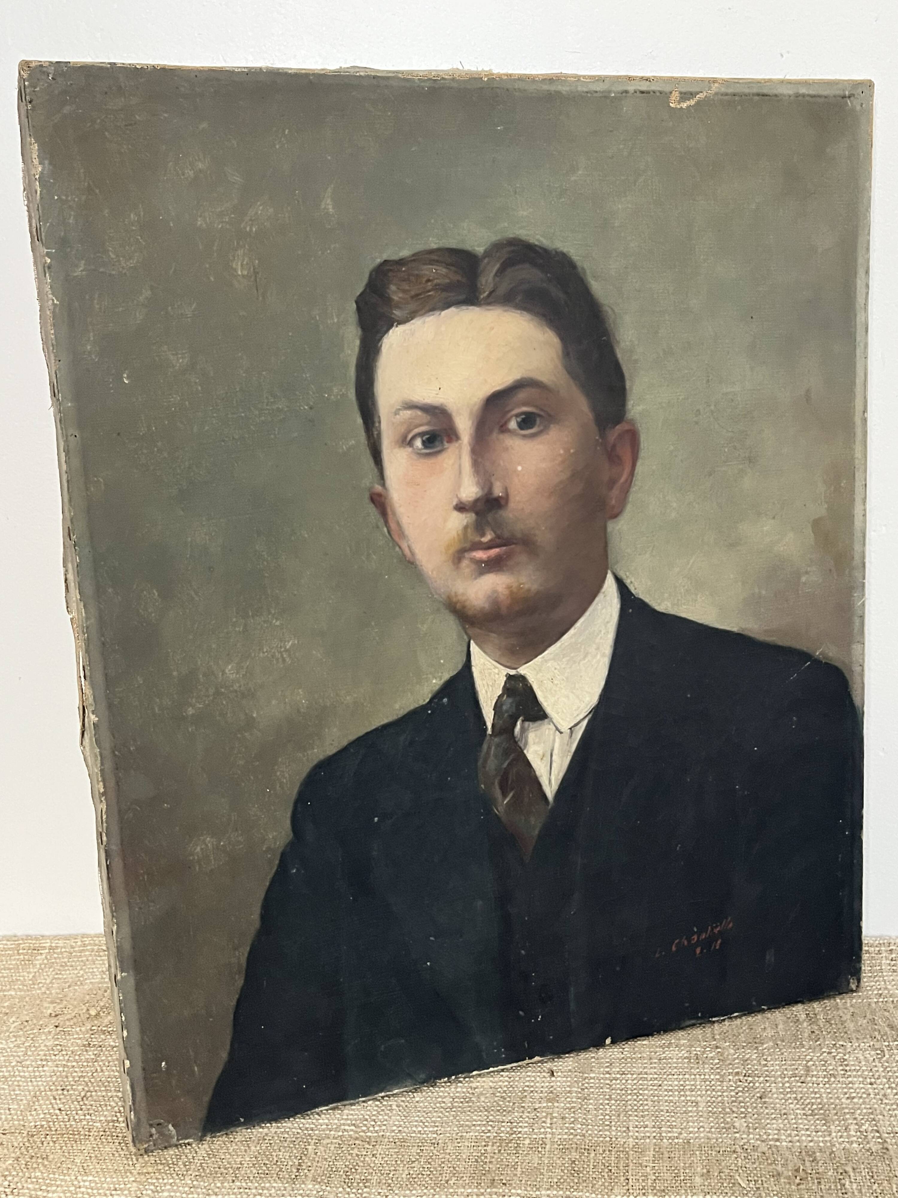 Oil on canvas, portrait of a man.