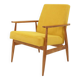 Fauteuil vintage jaune velours côtelé Scandinavian design by H.Lis