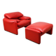 Maralunga armchair and ottoman by Vico Magistretti for Cassina