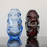 Mid-century modern crystal vase in pale blue by Börne Augustsson for Åseda