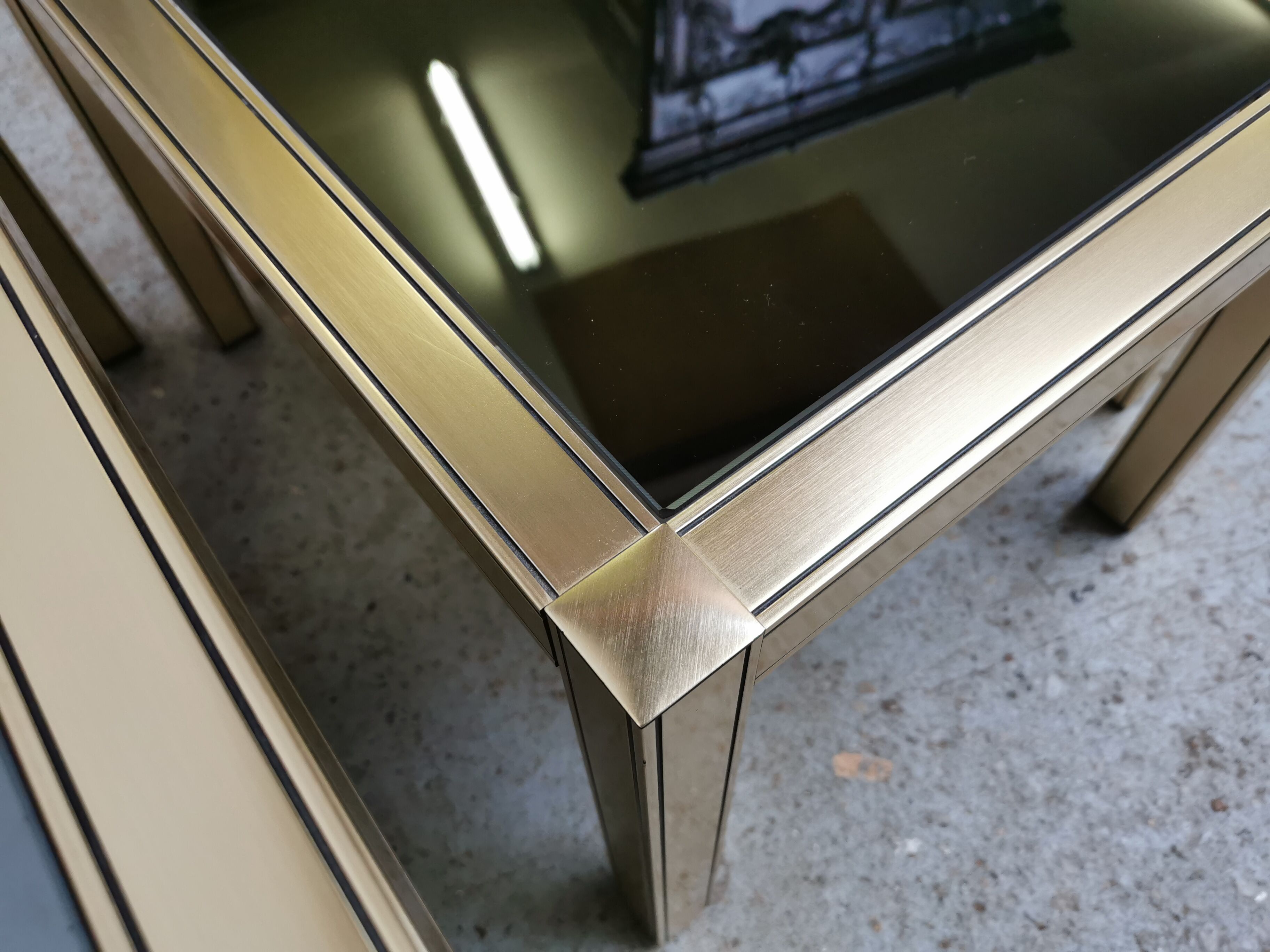 Tables gigognes laiton doré vintage 1970