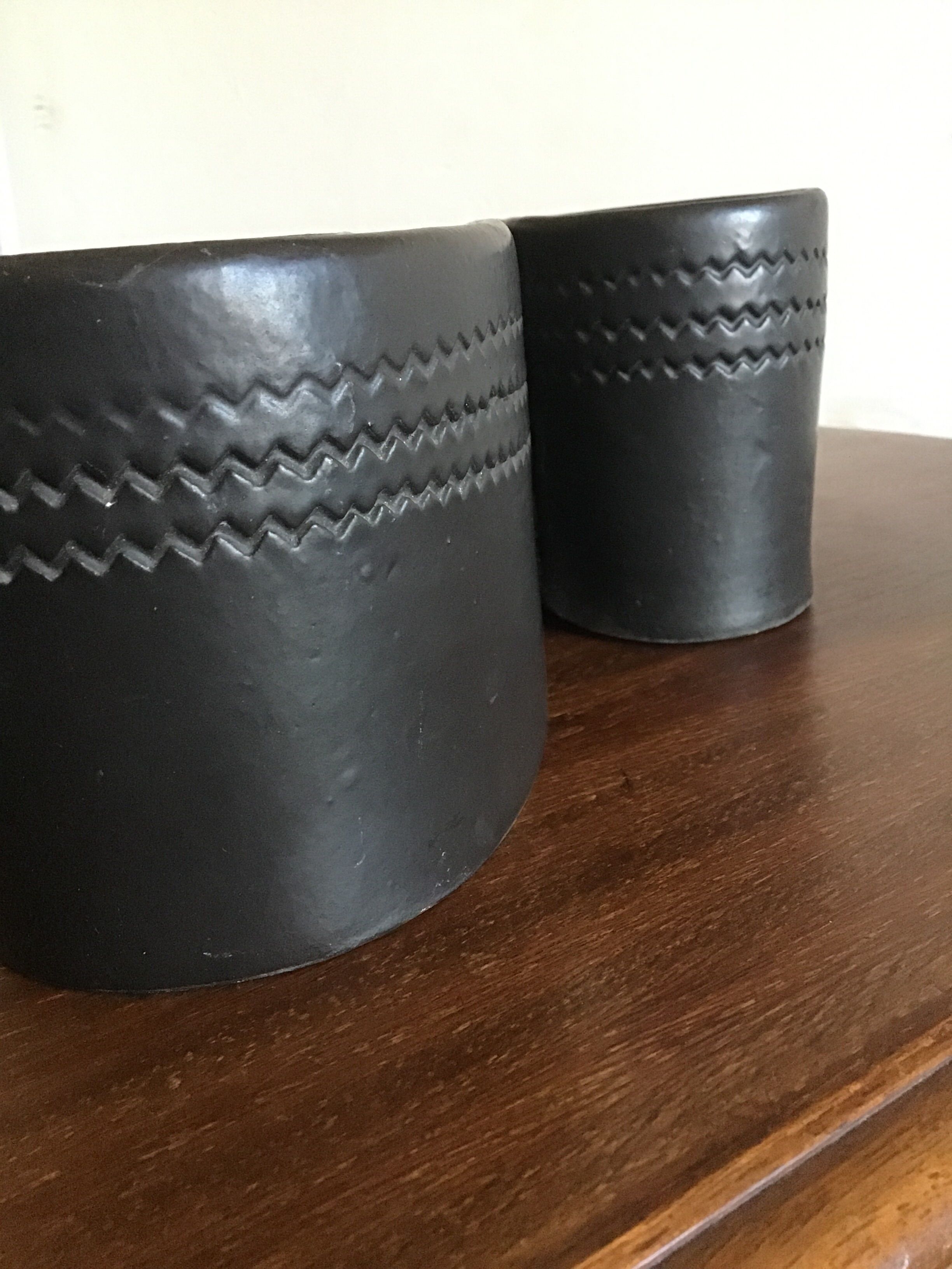 Black ceramic vase