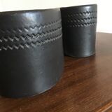 Black ceramic vase