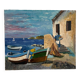 Huile sur toile - village de pecheurs