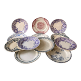 Series of 12 mismatched Terre de Fer dessert plates