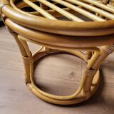 Pair of rattan poufs