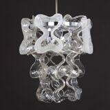 Murano glass suspension light in chrome designed by Carlo Nason for Kalmar, Catena, Austria.