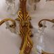 Antique wall lamp in gilded metal with cut crystal tassels