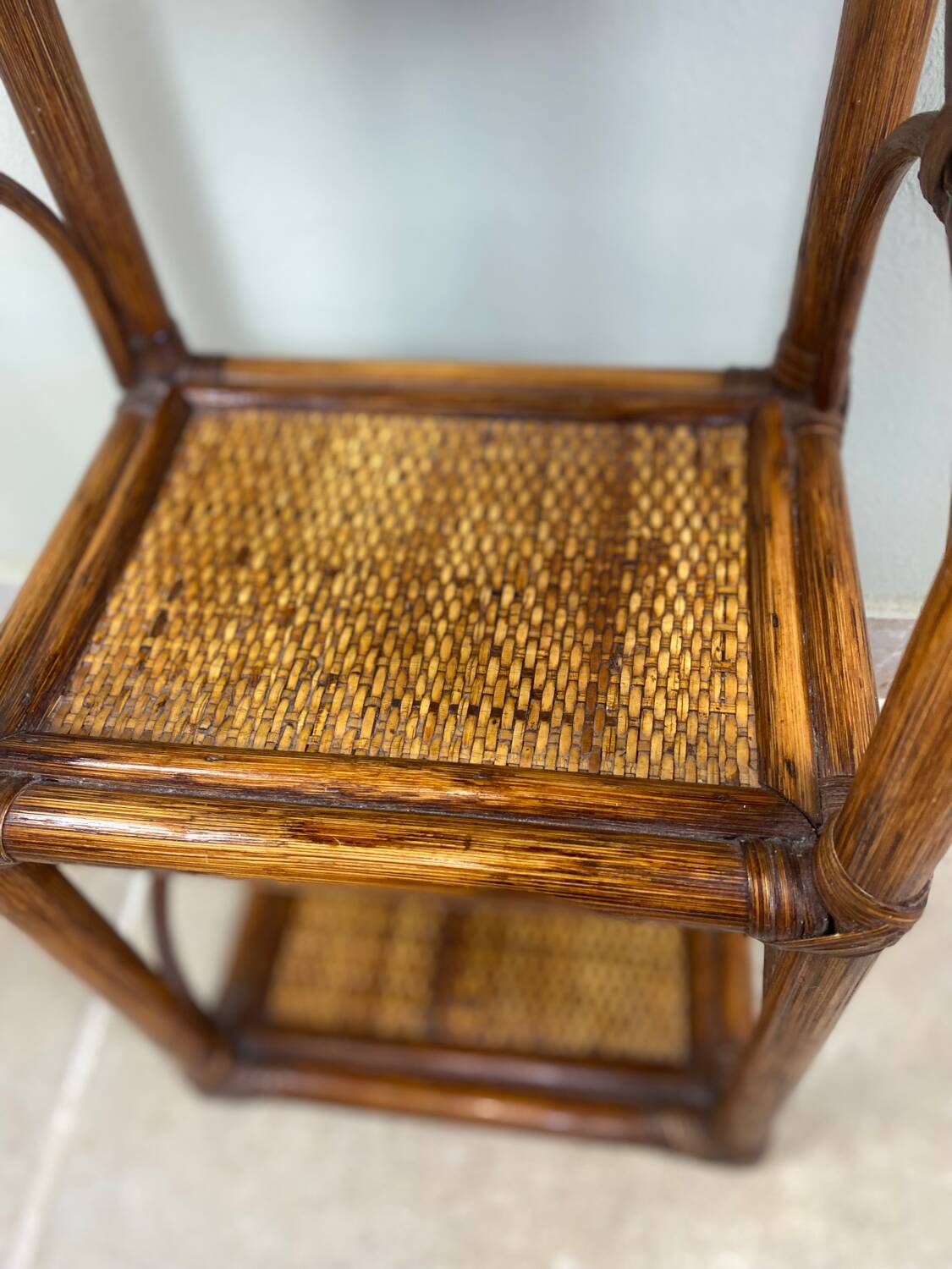 Vintage rattan shelf
