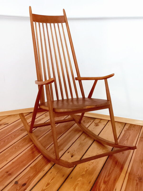 Rocking chair Holesov, Tchécoslovaquie 60s, Vintage, Rétro