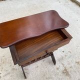 Solid wood pedestal bedside table with drawer