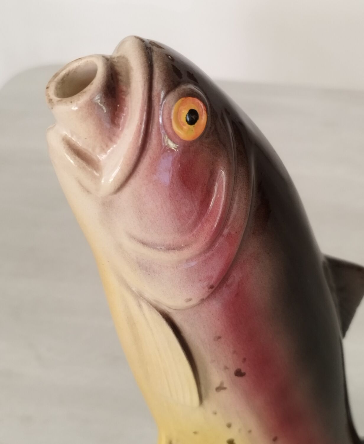 Vintage earthenware fish bottle