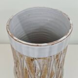 Large ceramic cylinder vase by Les Argonautes