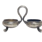 Eclectic silver salt and pepper holder, Germany, 1890s