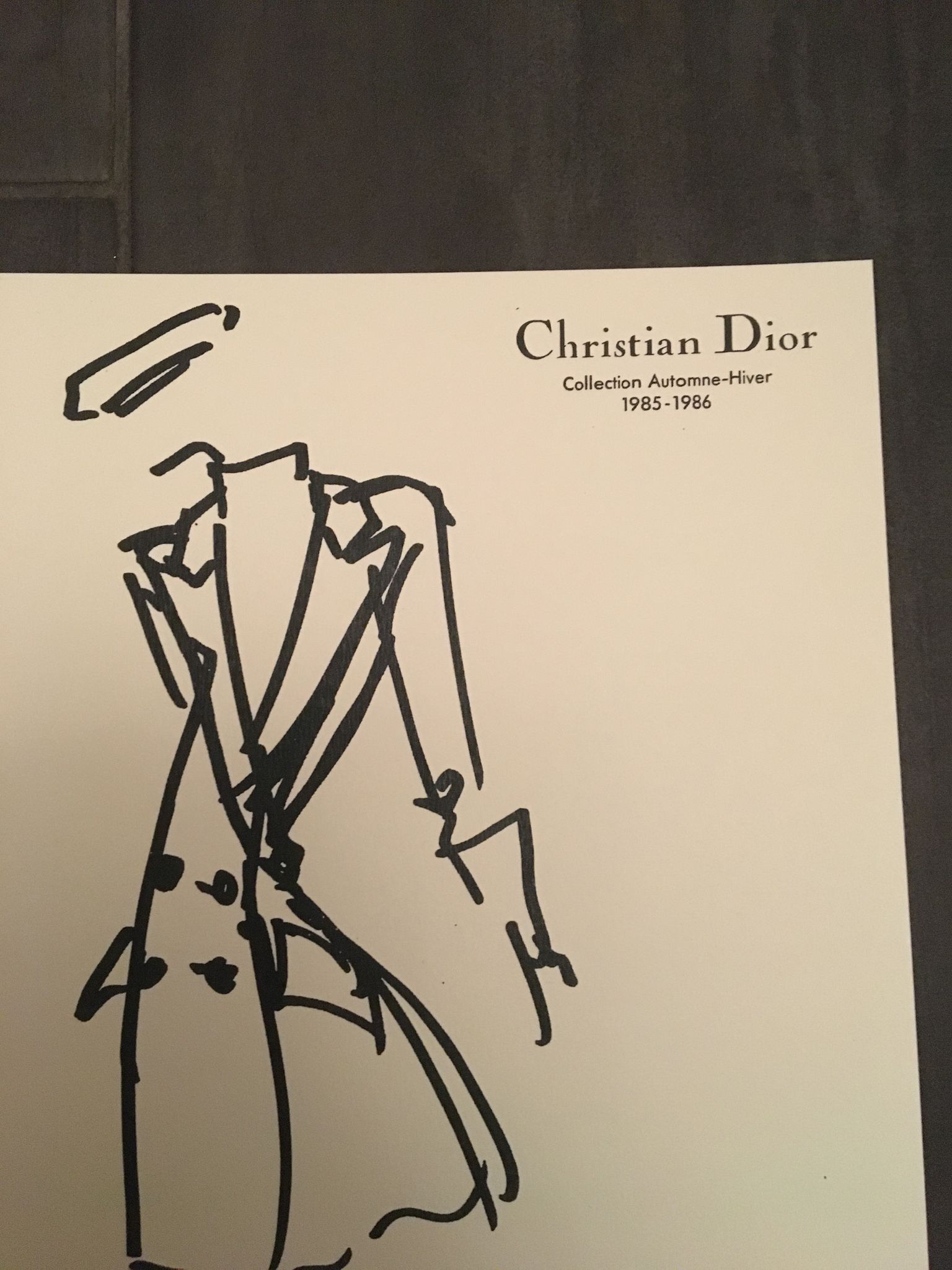 Press fashion illustration - autumn-winter 1985-1986 collection Christian Dior