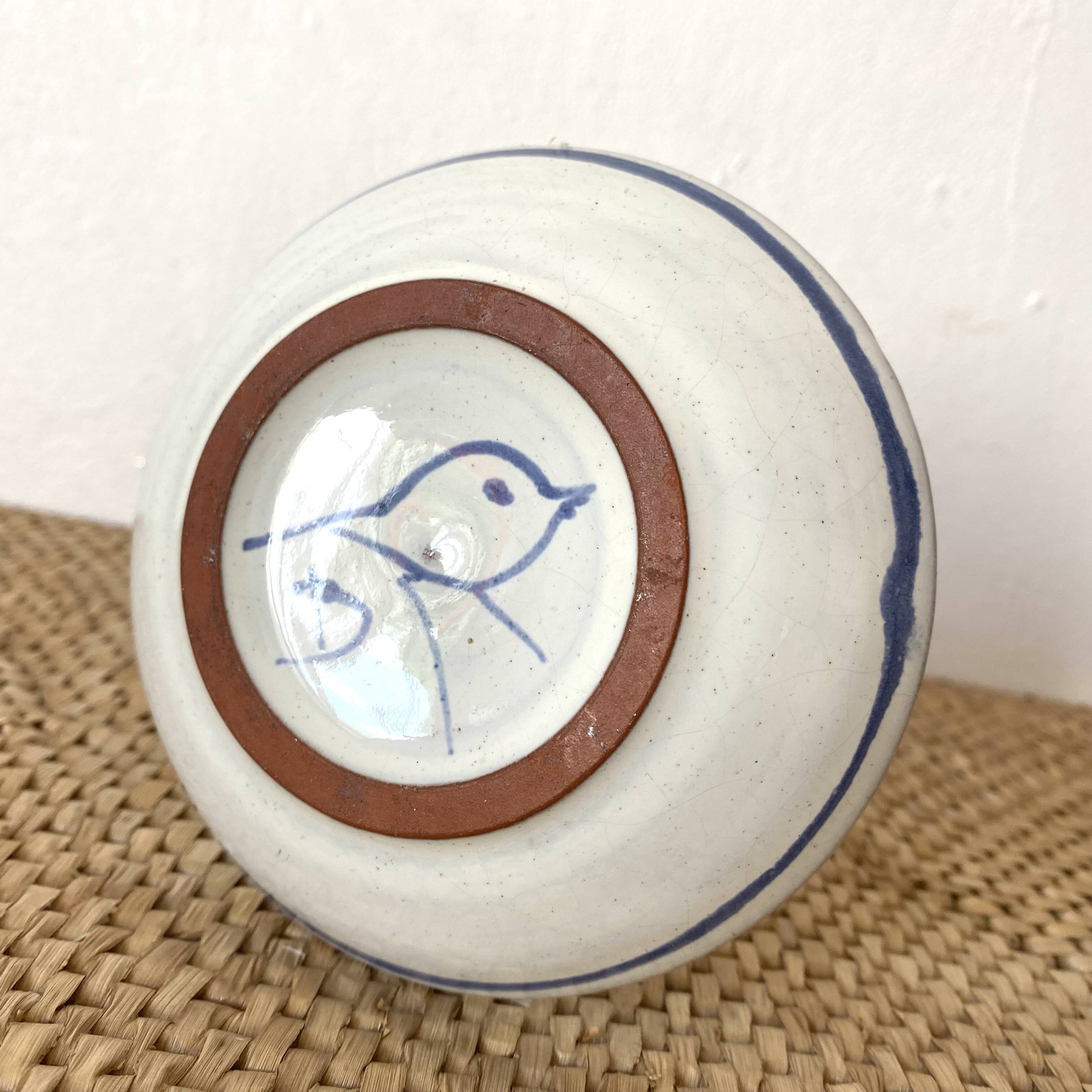 Ceramic candle holder with floral decoration, Brittany
