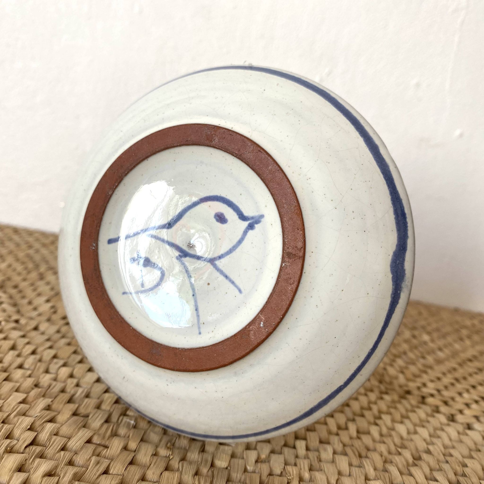 Ceramic candle holder with floral decoration, Brittany