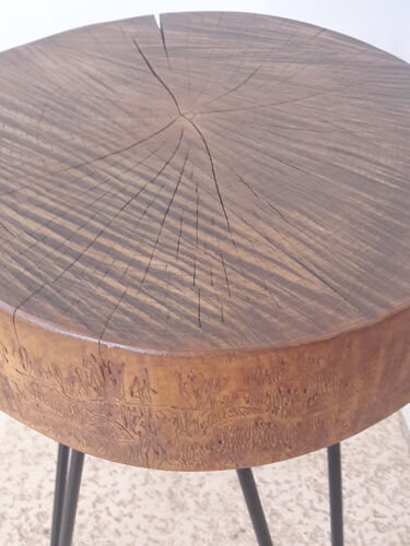 Table d'appoint rondin bois