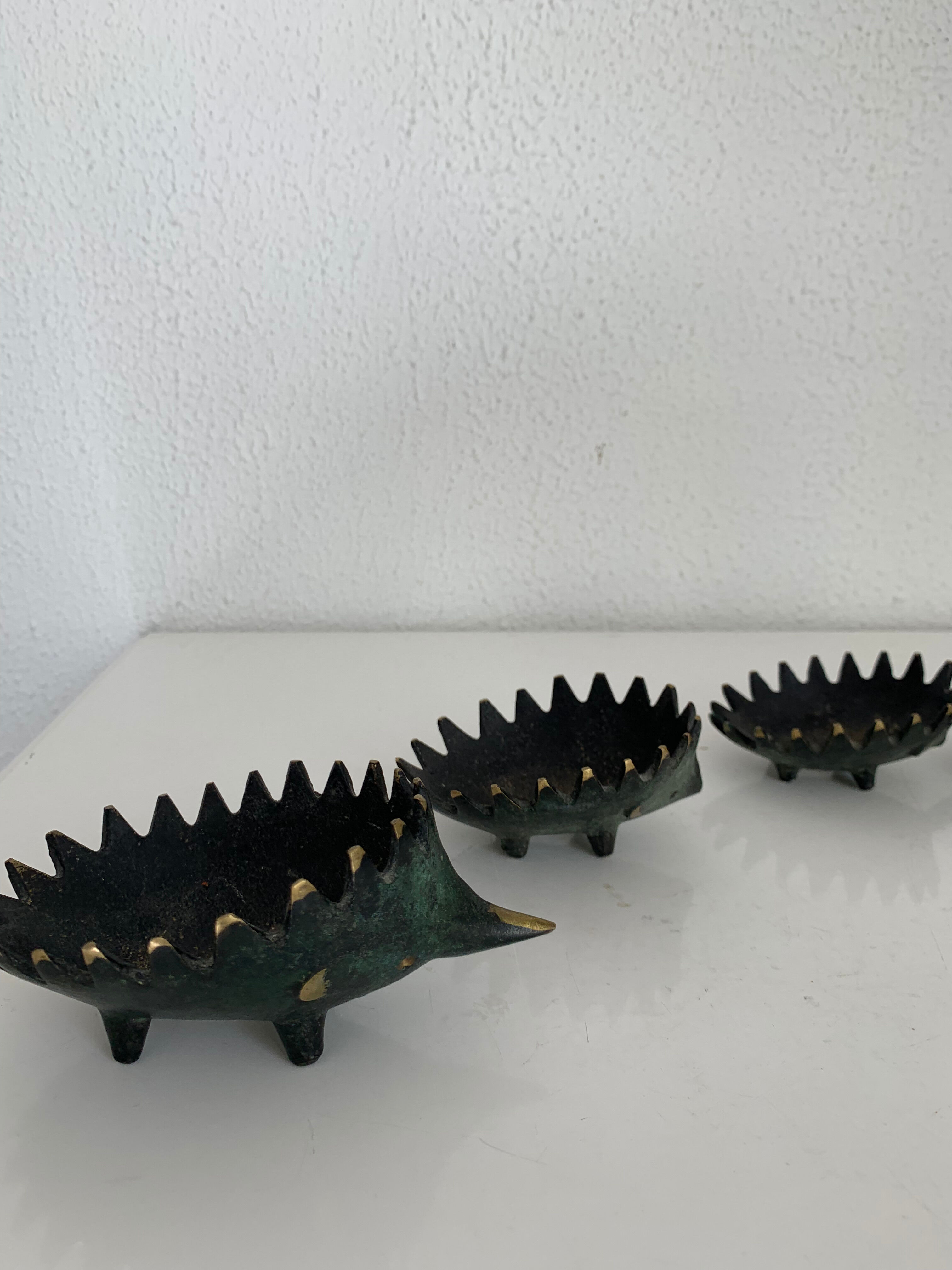 Vintage Ashtrays 1950 Hedgehogs by Walter Bosse for Hertha Baller