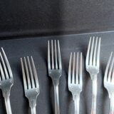 6 Christofle silver silver metal salad or dessert forks model Vendôme/Arcantia before 1983