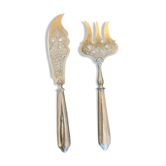 Covered solid silver fish service