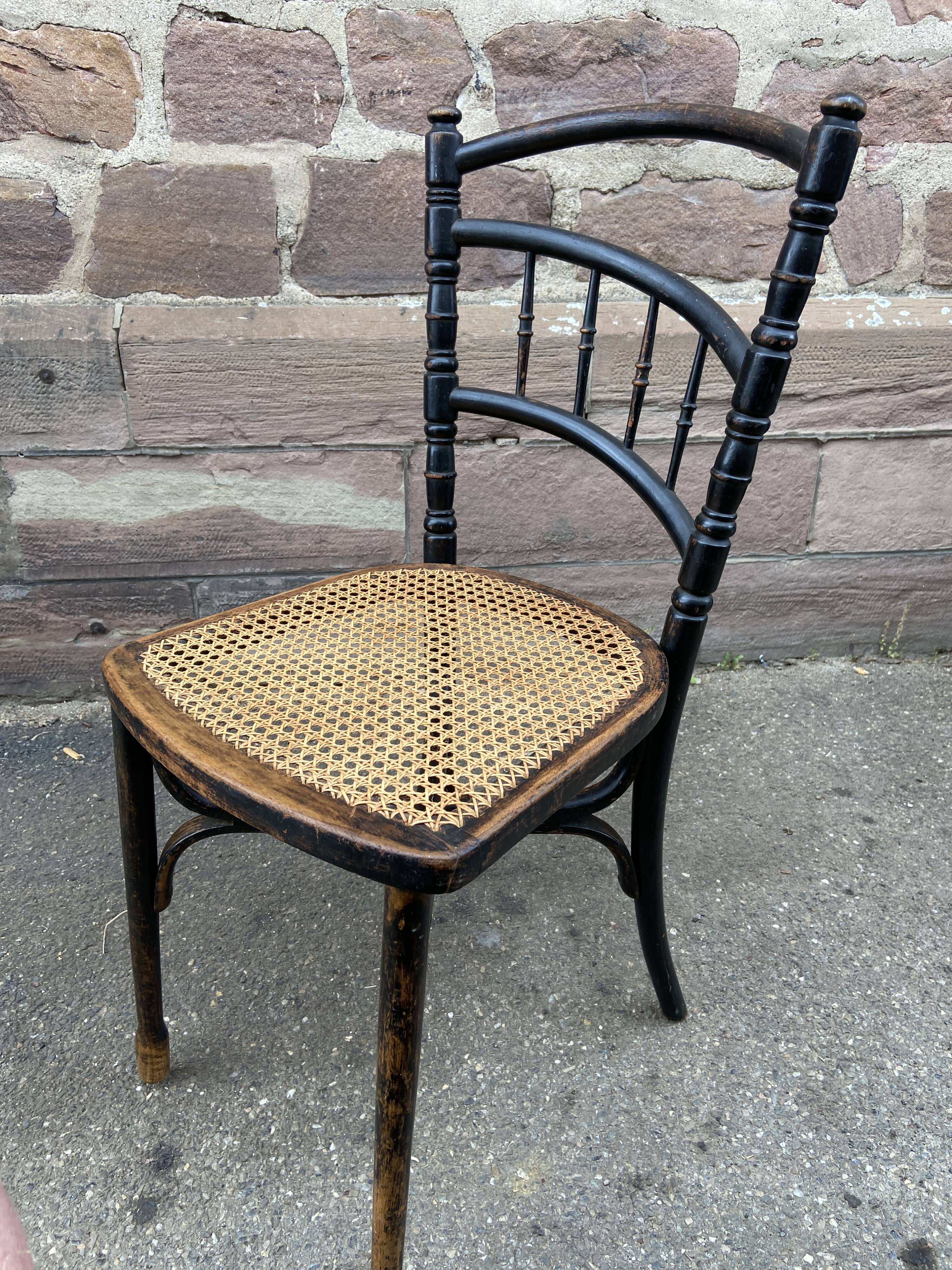Rare Viennese bistro chair curved wood 1900