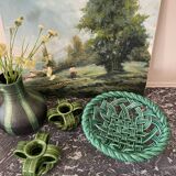 Braided earthenware basket