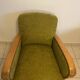 Fauteuil Art Déco en tissu vert