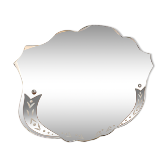 Bevelled wall mirror, old, art deco