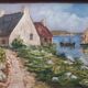 Tableau ancien Bord de mer en Bretagne signé A Guillemet
