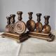 Brutalist turned wood candlestick holders – vintage 50s-60s