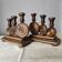 Brutalist turned wood candlestick holders – vintage 50s-60s
