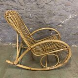 Rocking chair in rattan 1960