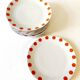 8 Schirnding Bavaria porcelain plates with orange dots, 1970s