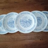 Lot de 6 assiettes à dessert anglaise ancienne