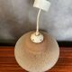 Ancienne Suspension Verre Givré Beige Années 70 Art Déco Vintage
