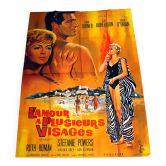Affiche cinéma originale "L'Amour a plusieurs Visages" 1965  Lana Turner 120x160 cm